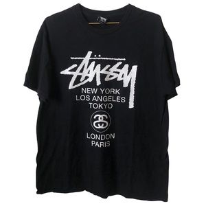 Stussy World Tour Tee Size Large Black and White Mens